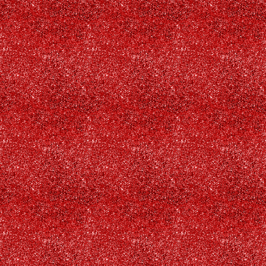 Quick Transfers' EconoGlitter Vinyl 19.8" x 12" covers the image with a durable red glitter texture, creating a festive and vibrant pattern that shimmers and reflects light in various shades of red and pink.