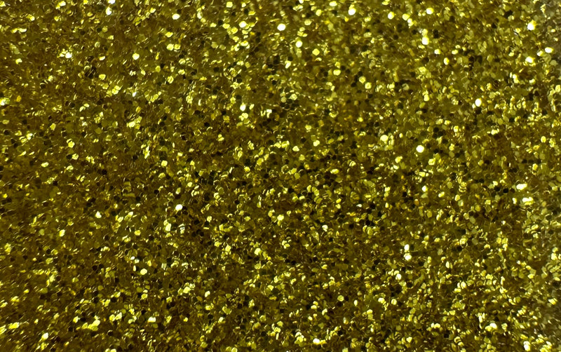 Load image into Gallery viewer, The image features a vibrant golden glitter texture with sparkling particles. Quick Transfers' EconoGlitter Vinyl 19.8" x 12" ensures this mesmerizing effect is durable and perfect for any project needing enduring brilliance.