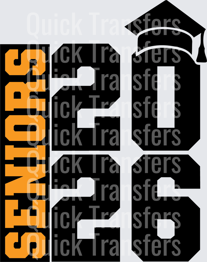 Class of 2024 Graduation Cap Orange and Black DTF Transfer – Quick ...
