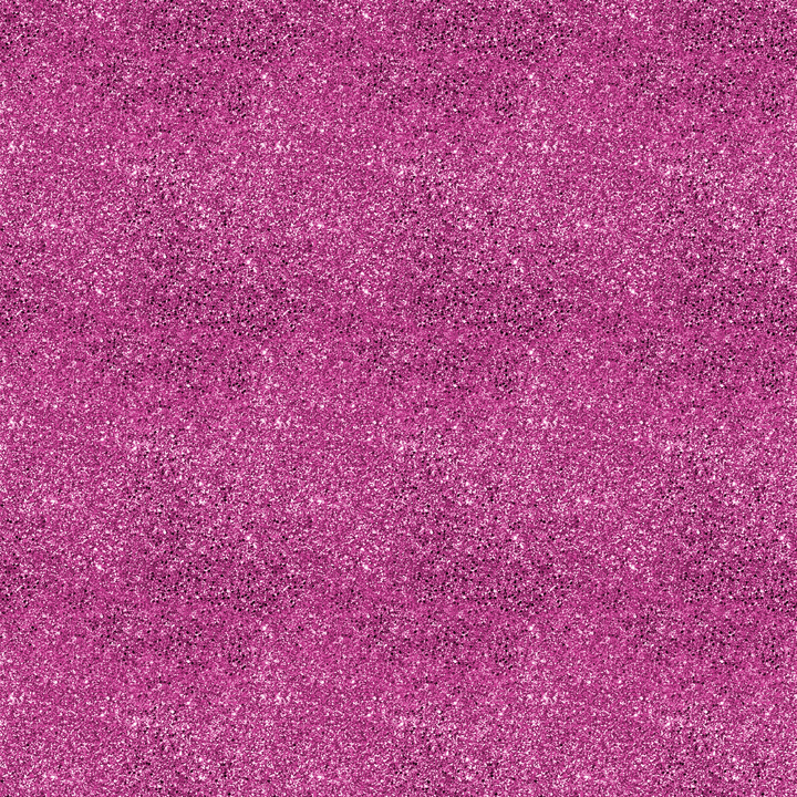 A close-up of sparkling pink glitter texture, like Quick Transfers' EconoGlitter Vinyl 19.8" x 12", creates a shimmering, vibrant effect. Densely packed glitter particles brilliantly reflect light for a durable, luxurious, and festive appearance.