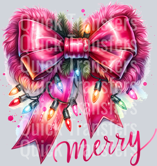 MERRY PINK FUR BOW PNG