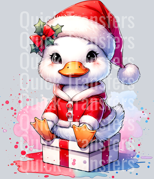 SANTA SITTING ON A GIFT CLIPART