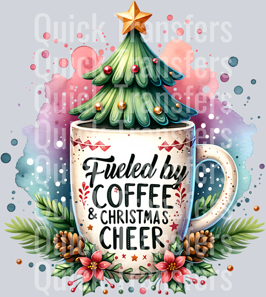 FUELED BY COFFEE AND CHRISTMAS CHEER CHRISTMAS TREE PNG