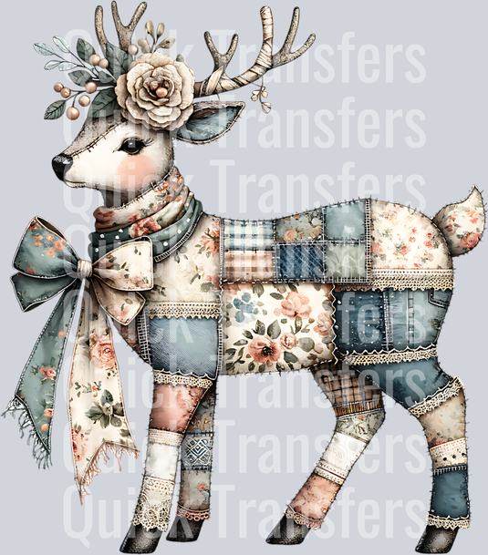 PATCHWORK REINDEER CLIPART_