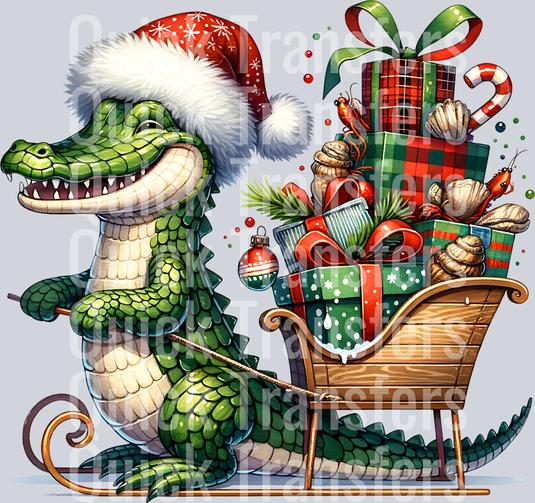 ALLIGATOR IN SANTA HAT