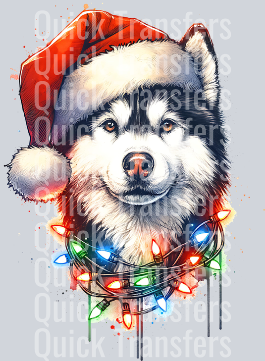 HUSKY SANTA HAT