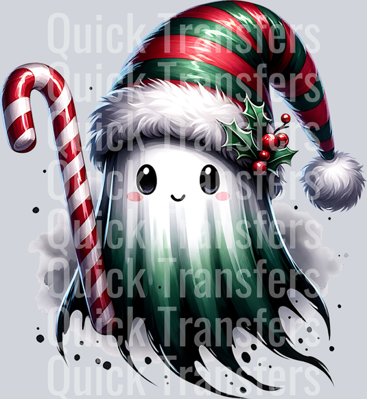 GHOST WITH CANDY CANE
