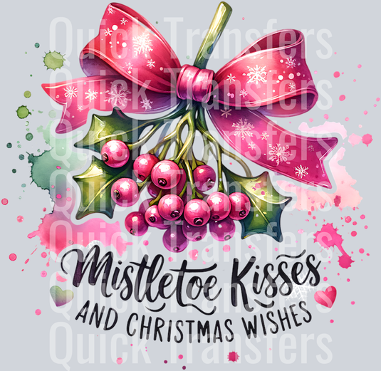 MISTLETOE KISSES AND CHRISTMAS WISHES PNG