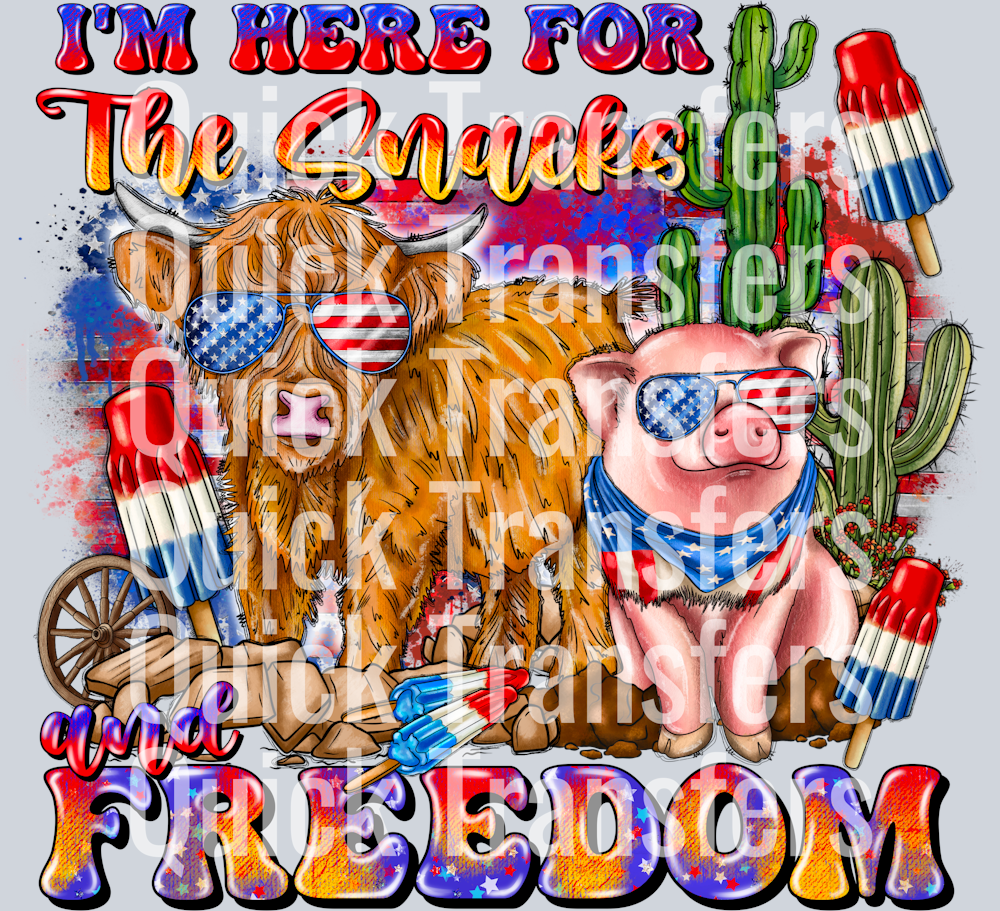 Snack Lovers Unite With Freedom Spirit - DTF Transfer Ready – Quick ...