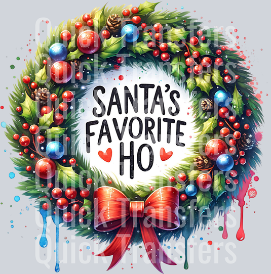 SANTAS FAVORITE HO WREATH PNG