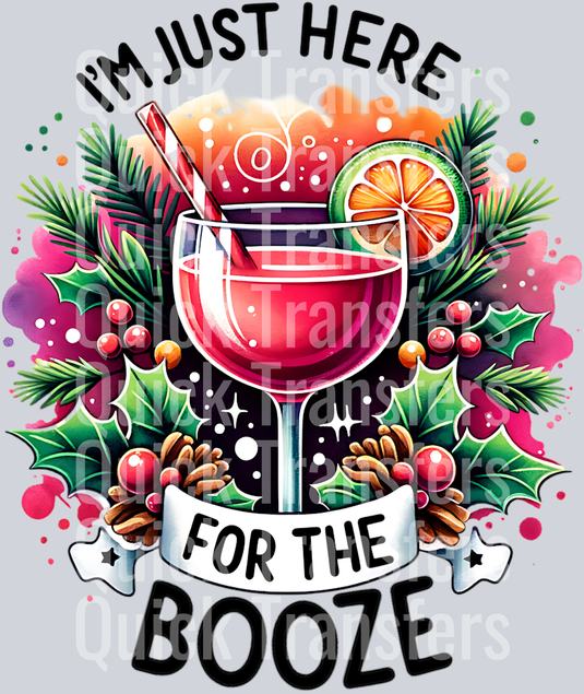 IM JUST HERE FOR THE BOOZE CHRISTMAS PNG