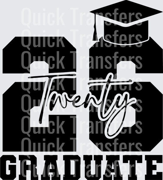 Twenty Twenty Graduate Cap Silhouette DTF Transfer