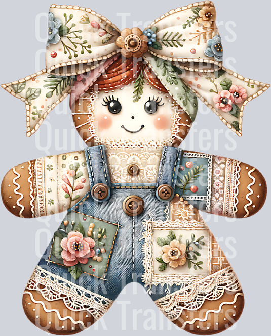 PATCHWORK GINGERBREAD GIRL CLIPART