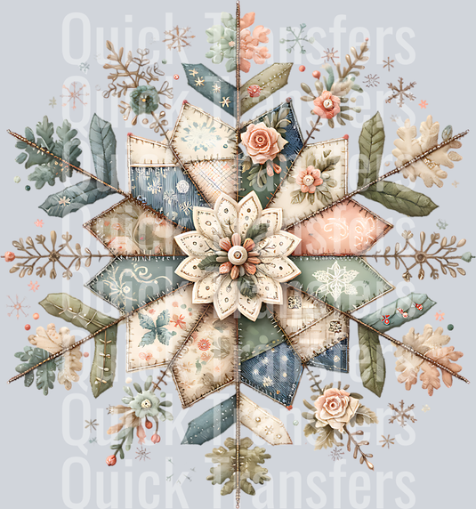 PATCHWORK SNOWFLAKE CLIPART