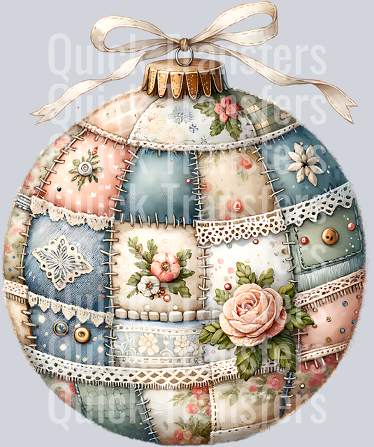 PATCHWORK CHRISTMAS ORNAMENT CLIPART
