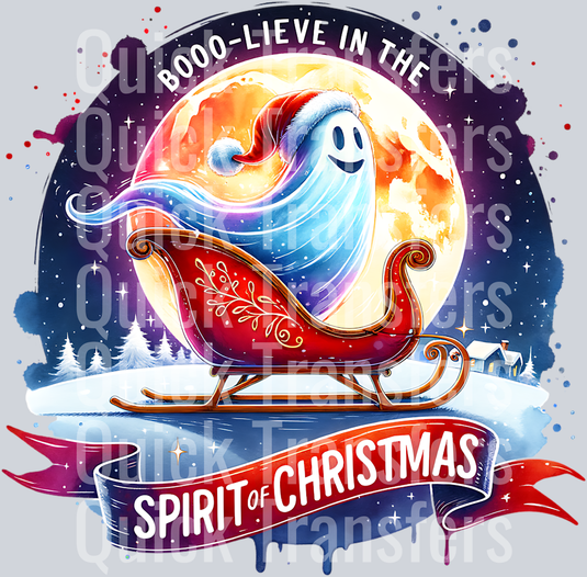 BOOLIEVE THE SPIRIT OF CHRISTMAS GHOST IN SLEIGH PNG