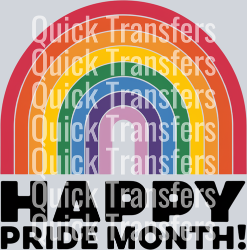 An illustration of a rainbow arch over bold black 