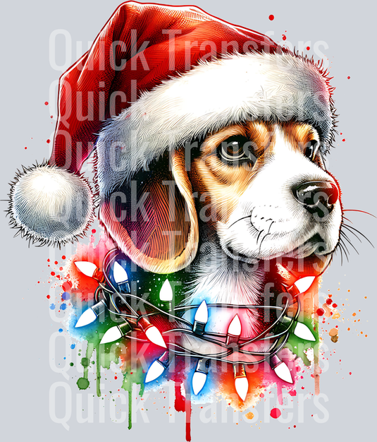 BEAGLE SANTA HAT