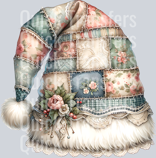 PATCHWORK SANTA HAT CLIPART 2