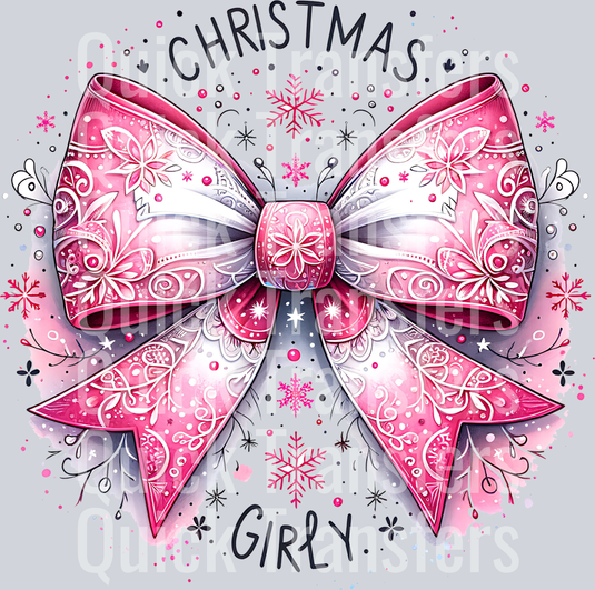 CHRISTMAS GIRLY PINK BOW PNG