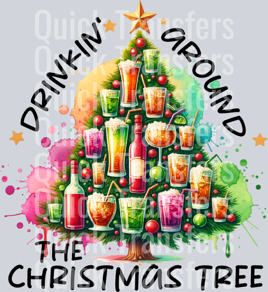 DRINKIN AROUND THE CHRISTMAS TREE PNG