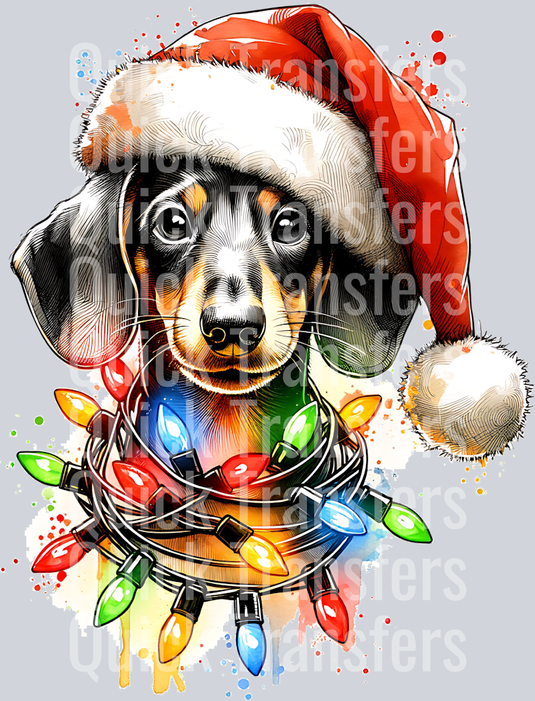 DACHSHUND SANTA HAT