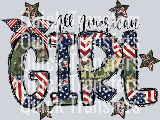 All American Girl Png, 4th of July PNG File, happy 4th of July, American Flag, American Girl, America, Digital Download, Sublimation Design.png