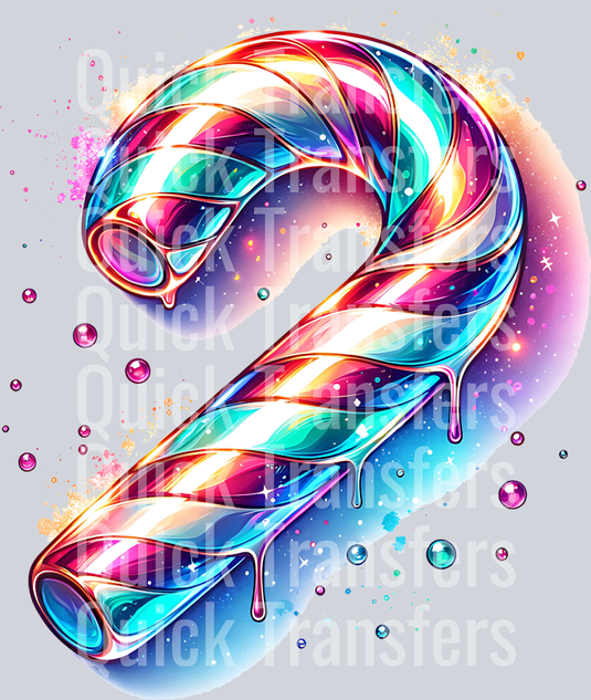 IRIDESCENT CANDY CANE CLIPART