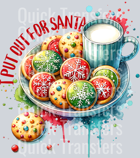I PUT OUT FOR SANTA RED TEXT PNG