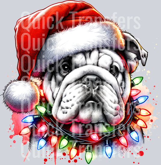 BULLDOG SANTA HAT