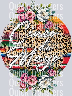 Quick Transfers’ Vibrant Floral Patterns For Stunning Apparel Transfer features a round design with bold florals and stripes, ideal for custom DTF or ready-to-press transfers.