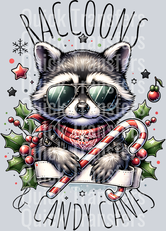 RACCOONS AND CANDY CANES PNG