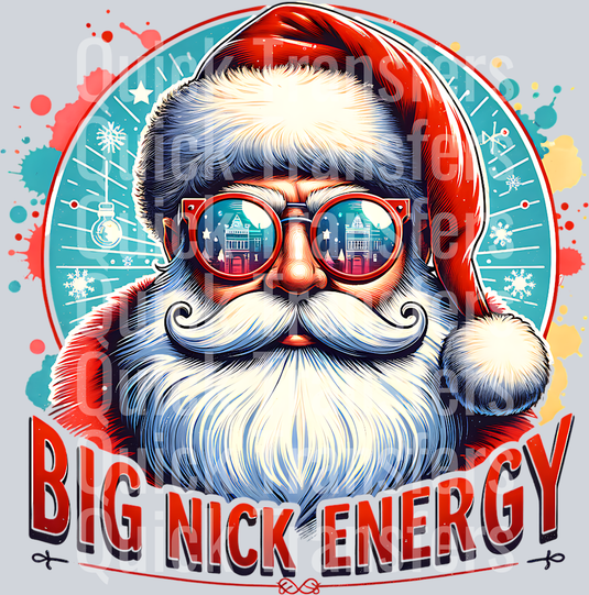 BIG NICK ENERGY SANTA WITH SUNGLASSES PNG