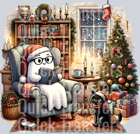 GHOST READING A BOOK CHRISTMAS PNG