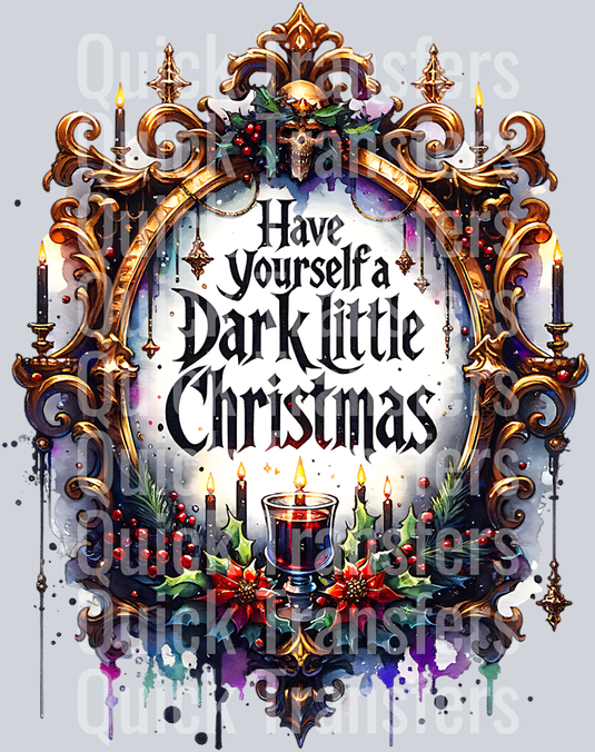 have yourself a dark little christmas in gold frame